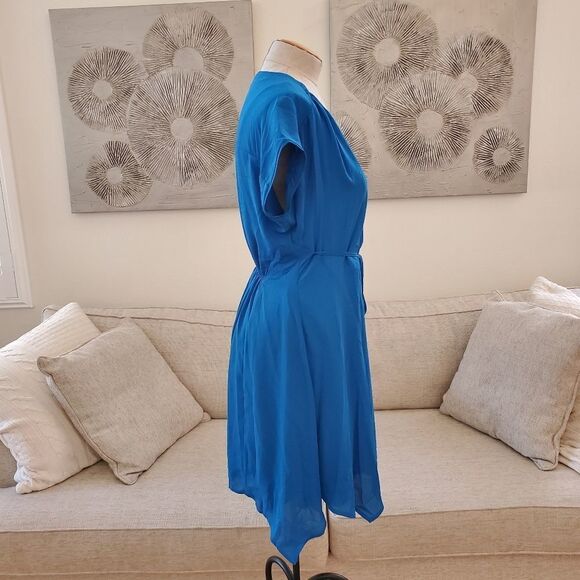 One One Six: Waist-Tie Faux-Wrap Mini Dress size XS in Blue- NEW - Picture 6 of 11